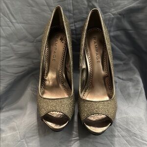 Rampage Women's Silver Peep Toe Heels